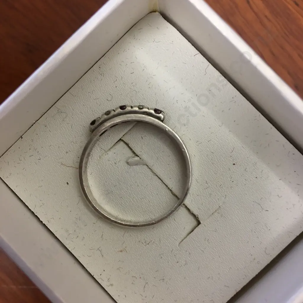 Ruby & Clear Stone Ring Stamped 925 Image 1++